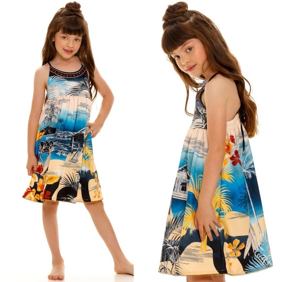 AGUA‎ BENDITA Capri kids dress in Shaka NWT size 12 - Picture 1 of 10